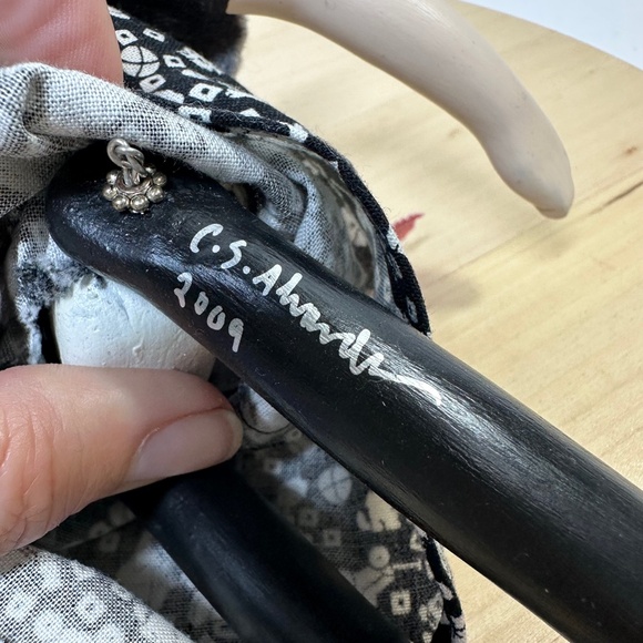 Du Buh Du Designs Art Doll Signed Christine Alvarado Handmade Artisan Set of 2 - Picture 6 of 13